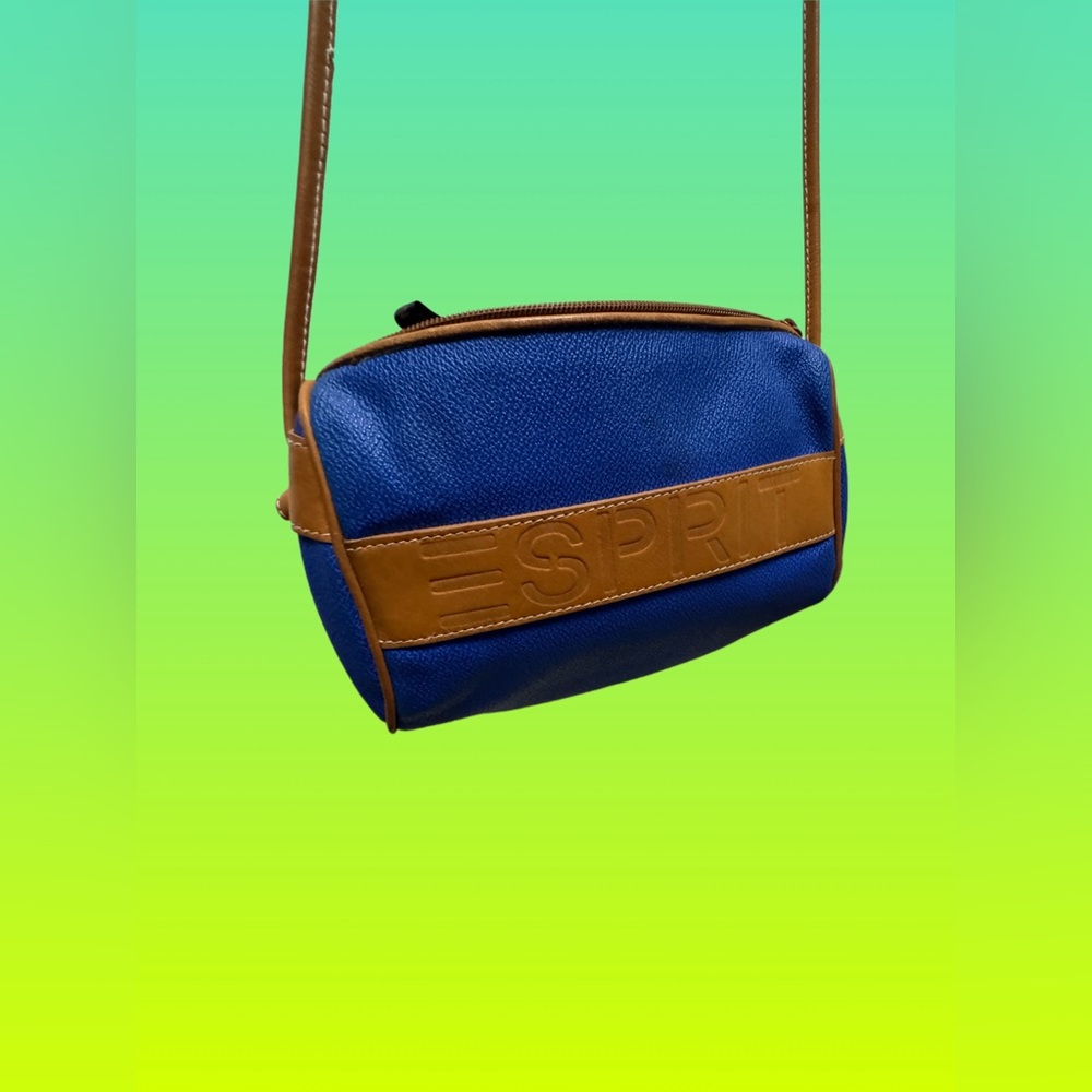 Vintage Esprit crossbody bag blue and leather